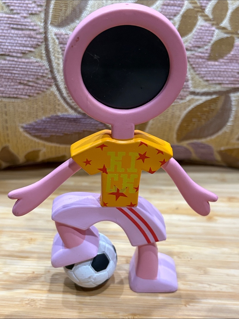 Vintage 1999 CBS Designs Flexo Soccer Jox Photo Frame Player Pink Figure "KICK"!